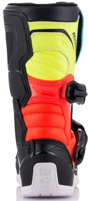 Alpinestars Tech 3S Kids Boots Blk/Ylw Fluo/Red Fluo Sz 12 (2014518-1538-12)