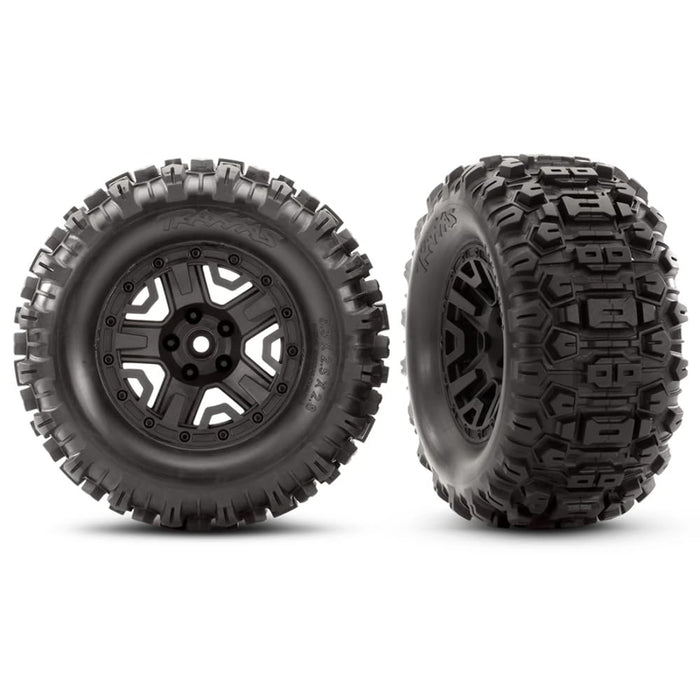 Traxxas 6792 Sledgehammer Heavy Duty 2.8 Inch Pre-Assembled Black Wheels for Remote Control Cars Pair