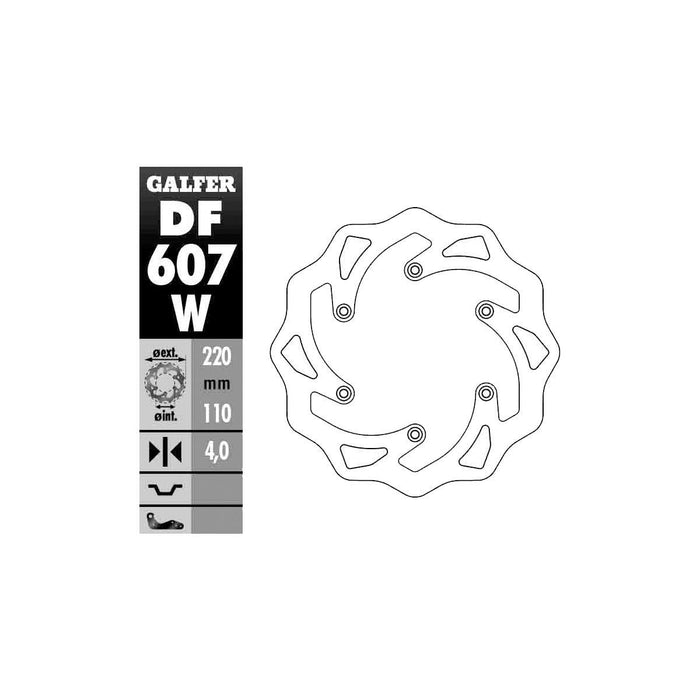 Galfer Wave Brake Rotor, Rear - Fits: Husaberg FC450 2004