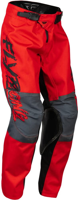 Fly Racing 2023 Youth Kinetic Khaos Pants (Black/Red/Grey, 26)