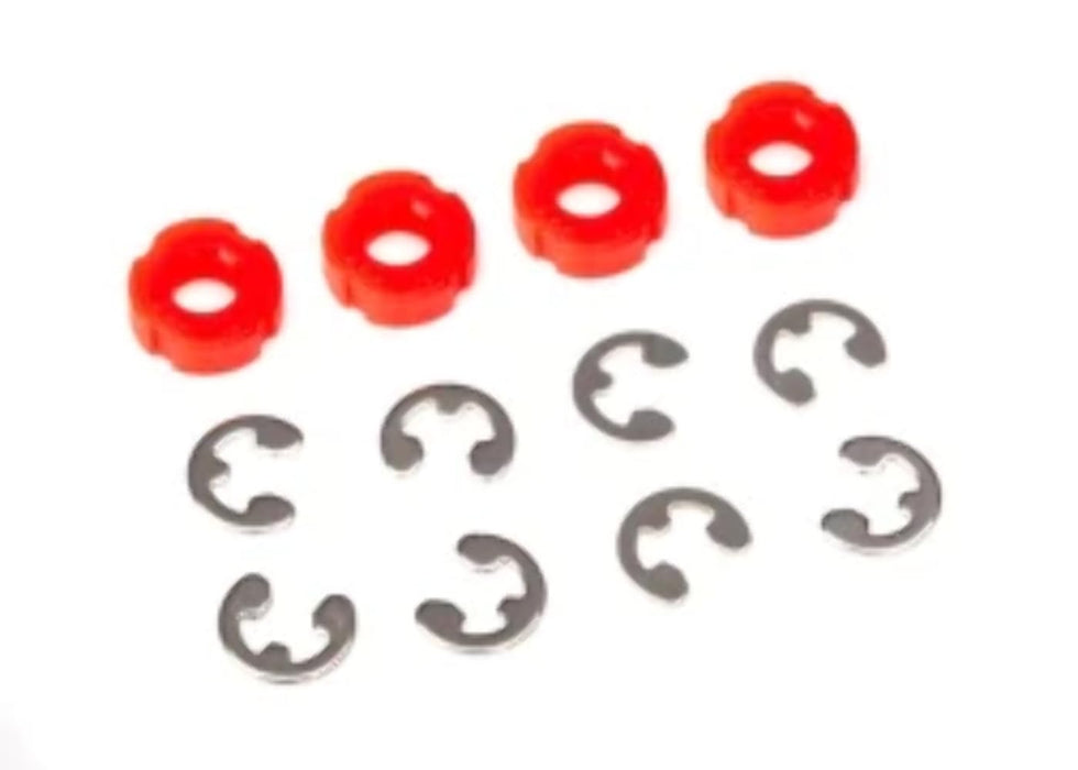 Traxxas TRA8261 Piston Damper (red) (4)/ e-Clips (8)