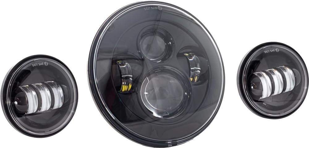 Letric Lighting Co LLC-LHK-7B 7in. Premium LED Headlight and Passing Lamps - Black