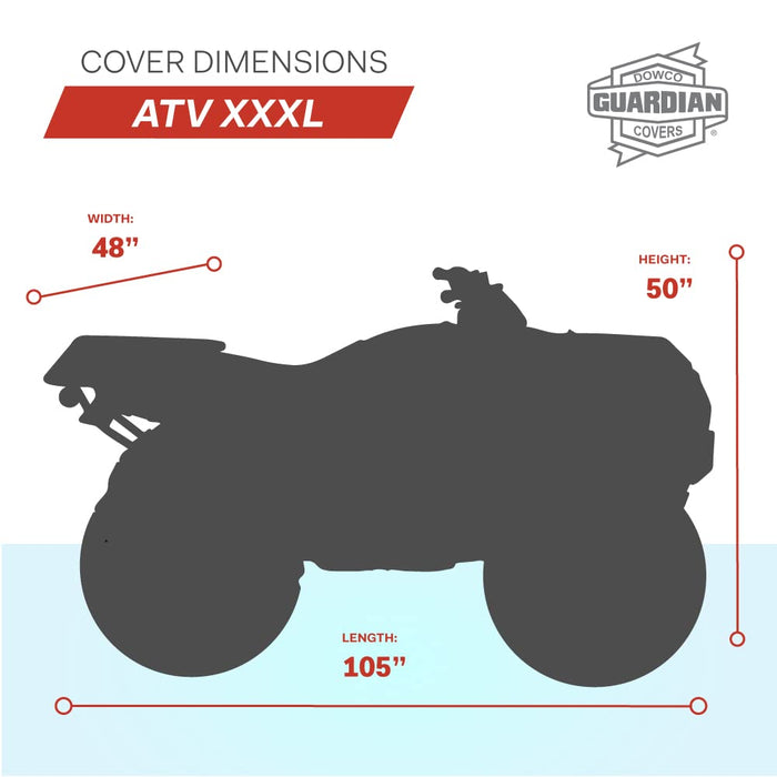 Dowco Guardian 26042-01 Indoor/Outdoor Water Resistant Reflective ATV Cover: Black, XXX-Large