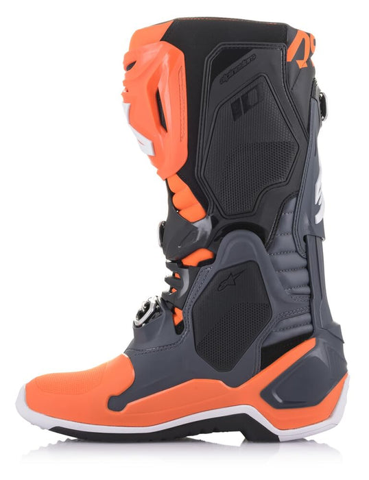 Alpinestars 2010020-9040-12 Tech 10 Boots Cool Grey/Orange Fluo Sz 12