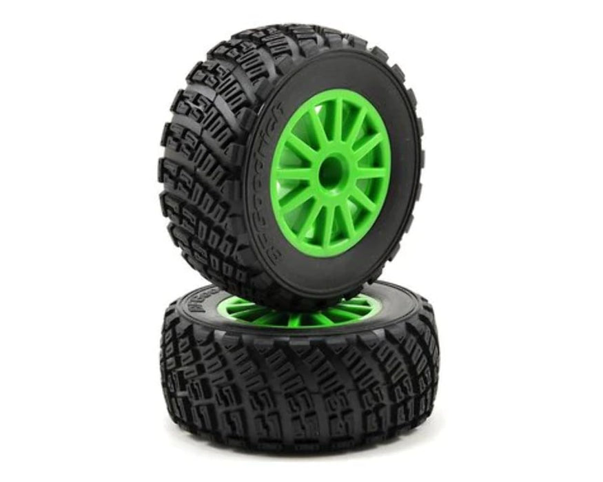 Traxxas Assembled Glued Green Wheels Bfgoodrich Rally Gravel Pattern 2 Tires & Wheels with Tire Foam Inserts