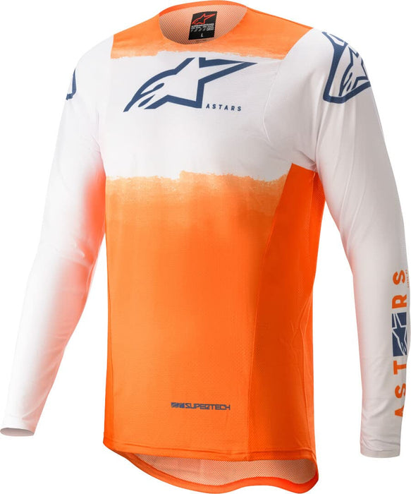 Alpinestars Supertech Foster Jersey White/Orange/Dark Blue Lg (3760722-2407-L)