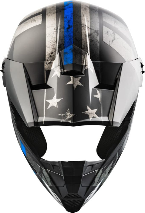 GMAX MX-46 Patriot Helmet X-Large Matte Black/Gray/Blue