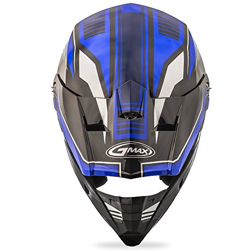 GMAX G3467216TC-2 unisex-adult full-face-helmet-style Helmet (Mx46 Uncle ) (Black/Blue, Large)