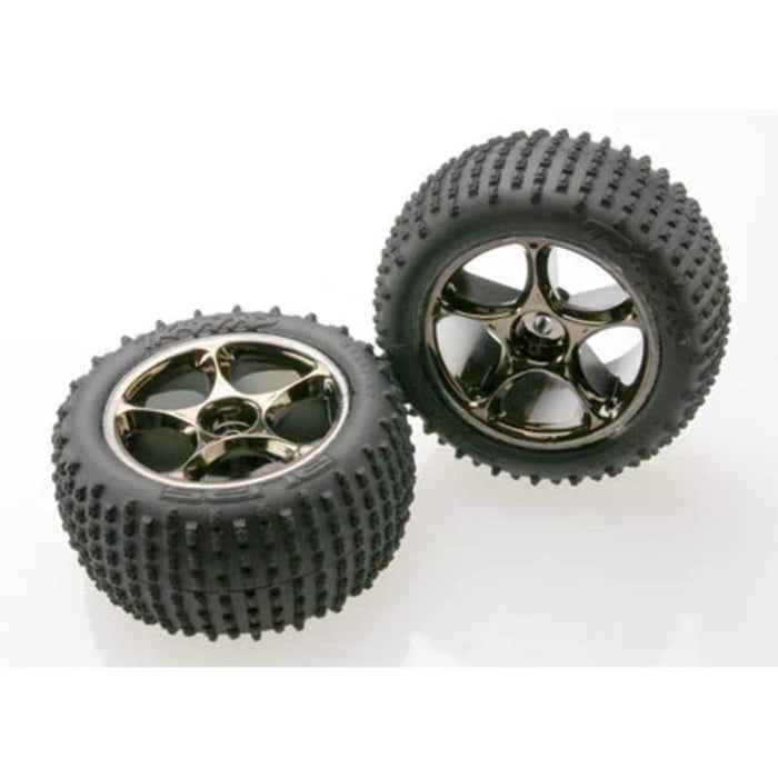 Traxxas 2470A Tires and Wheels Black Chrome Assembled Bandit 2-Piece