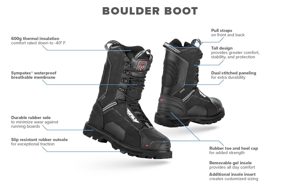 Fly Racing Boulder Snow Boot (Black, 12)