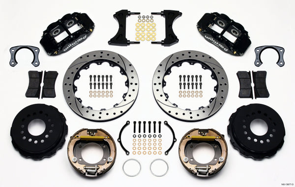 Wilwood Narrow Superlite 4R Rear P-Brk Kit 12.88in Drilled Big Ford New Style 2.50in Off Stag Mount 140-13677-D