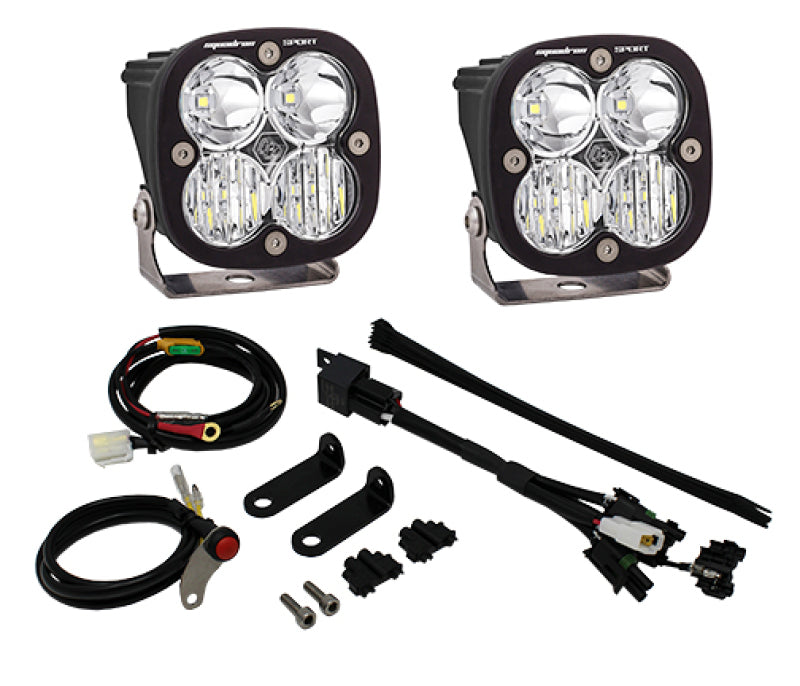 Baja Designs 55-8003 - Front Fairing Mounted Squadron Sport 3" 2x20W Square Driving/Combo Beam LED Lights Kit