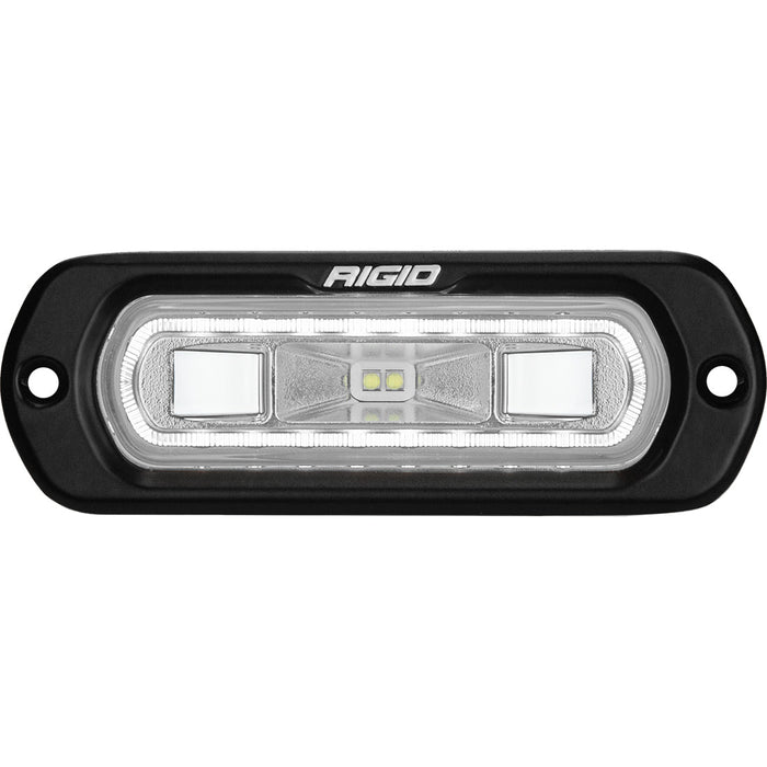 Rigid Industries Sr-L Series Marine Spreader Pod, 2 Wire, Flush Mount, Black W/White Halo 52200