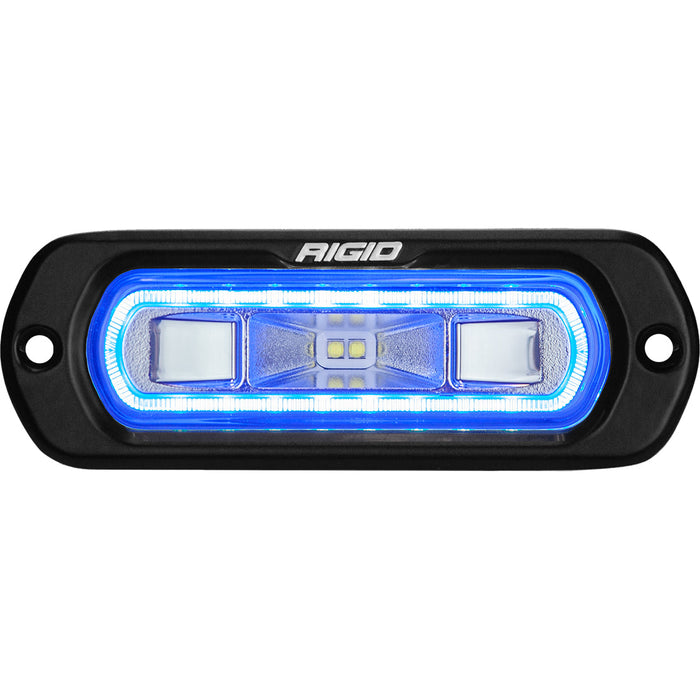 Rigid Industries Sr-L Series Marine Spreader Pod, 2 Wire, Flush Mount, Black W/Blue Halo 52201