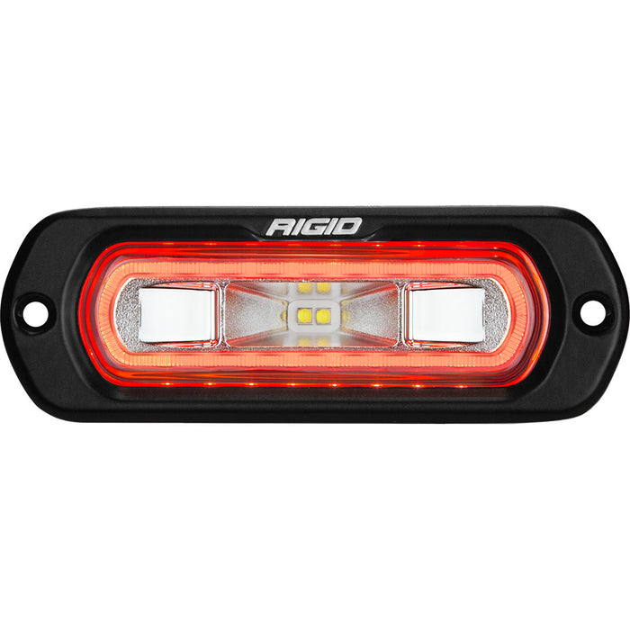 Rigid Industries Sr-L Series Marine Spreader Pod, 2 Wire, Flush Mount, Black W/Red Halo 52202