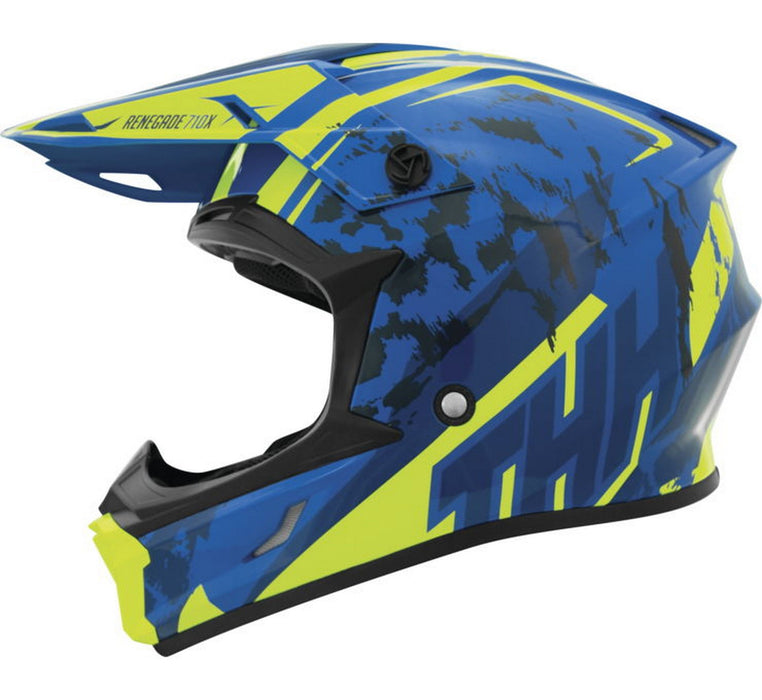 THH T-710X Renegade Youth MX Offroad Helmet Blue/Yellow LG