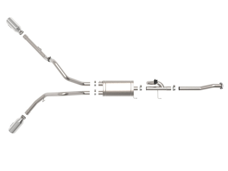 aFe Gemini XV 3in 304 SS Cat-Back Exhaust 15-20 Ford F-150 V6 2.7L/3.5 w/ Polished Tips 49-33123-P