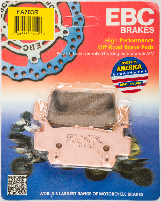 EBC Brakes FA703R R Series Sintered Disc Brake Pad, Black, 1x1x1