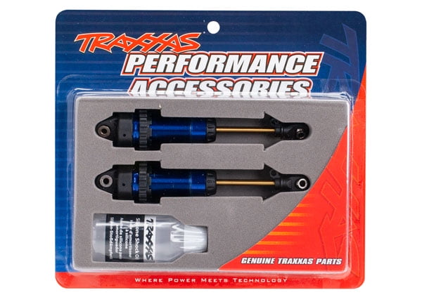 Traxxas 7462 - Aluminum GTR XX-Long Shocks, Blue, Slash 4x4 / Rustler 4x4 (2)