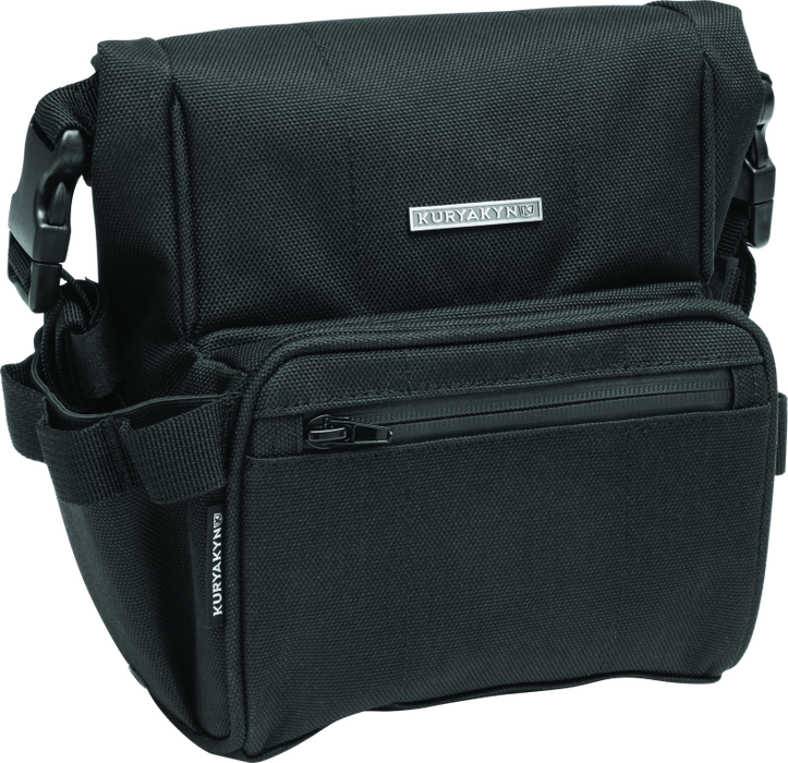Kuryakyn 5219 Barrio Motorcycle Travel Luggage: Weather Resistant Roll Top Storage Bag with Bar Straps, Black