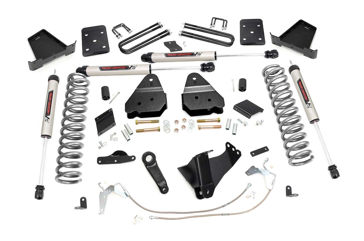 Rough Country 6 Inch Lift Kit Gas No Ovld V2 Fits Ford F-250 Super Duty (11-14) 53370