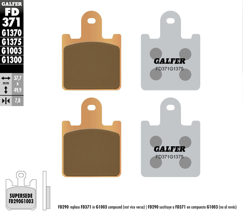 Galfer HH Sintered Ceramic Brake Pads (Front G1375) Compatible With 07-12 KAWASAKI ZX6R