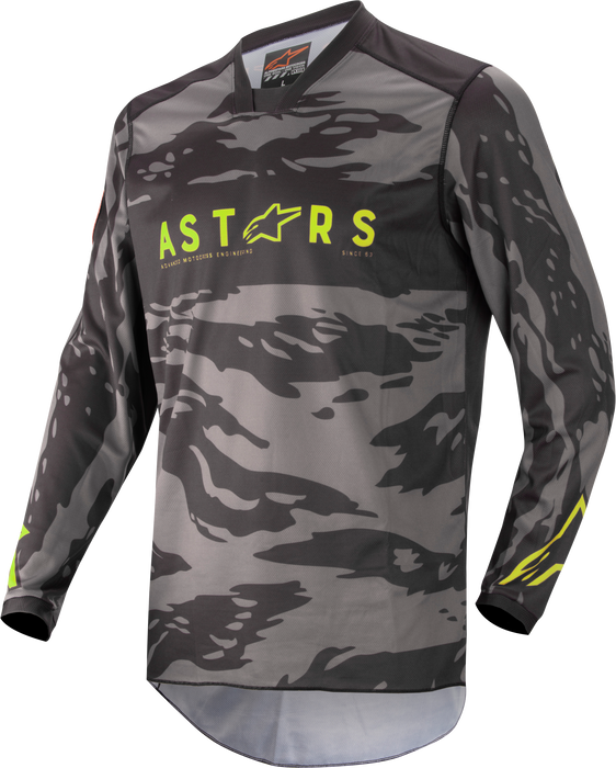 Alpinestars Youth Racer Tactical Jersey Blk/Gray Camo/Ylw Fluo Yl (3771222-1154-L)