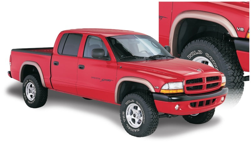 Bushwacker 97-04 Compatible with Dodge Dakota Fleetside Extend-A-Fender Style Flares 4pc Black 51905-02