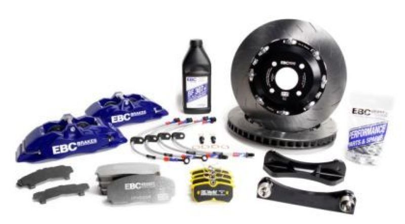 EBC Racing 12-19 BMW 3-Series (F30/F31/F34) Blue Apollo-4 Calipers 330mm Rotors Front Big Brake Kit BBK022BLU-1