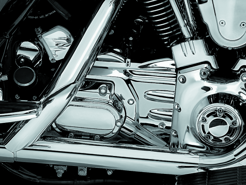 Kuryakyn 8201 Oil Line Cover and Transmission Shroud/Covering for 2002-06 Harley-Davidson Touring Motorcycles, Chrome