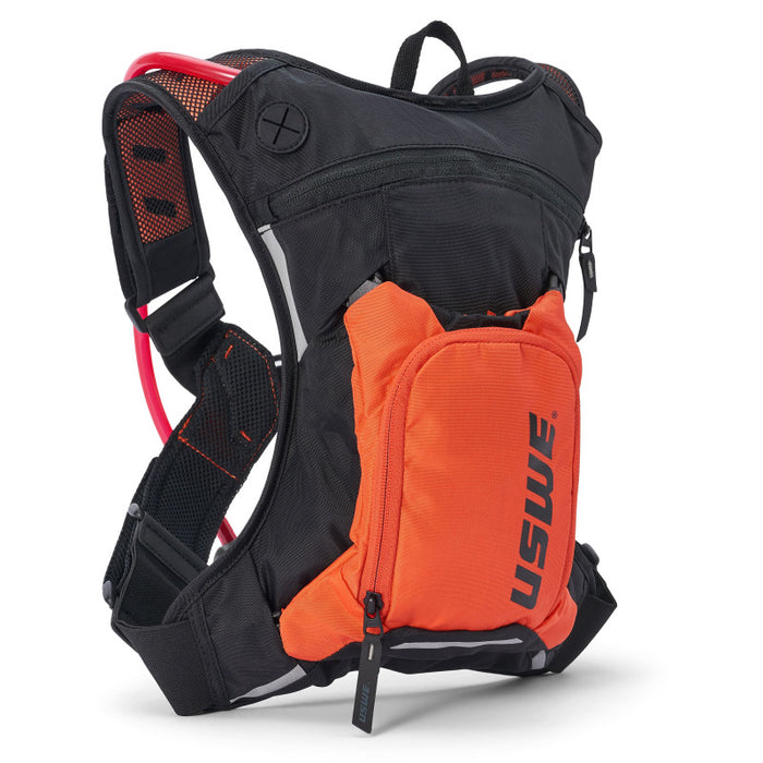 Uswe Raw 3L Hydration Pack With 2.0L/ 70Oz Water Bladder, A High End, Bounce Free Backpack For Enduro And Off-Road Motorcycle, Black Orange 2033438