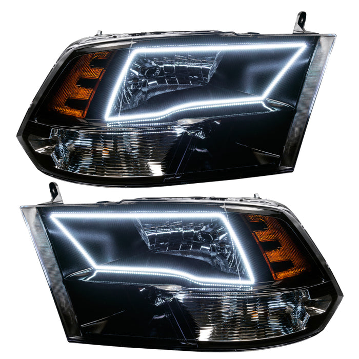 Oracle 09-17 RAM 1500 TRX/SLT Quad Pre-Assembled Headlights Black Housing White SEE WARRANTY 7121-001