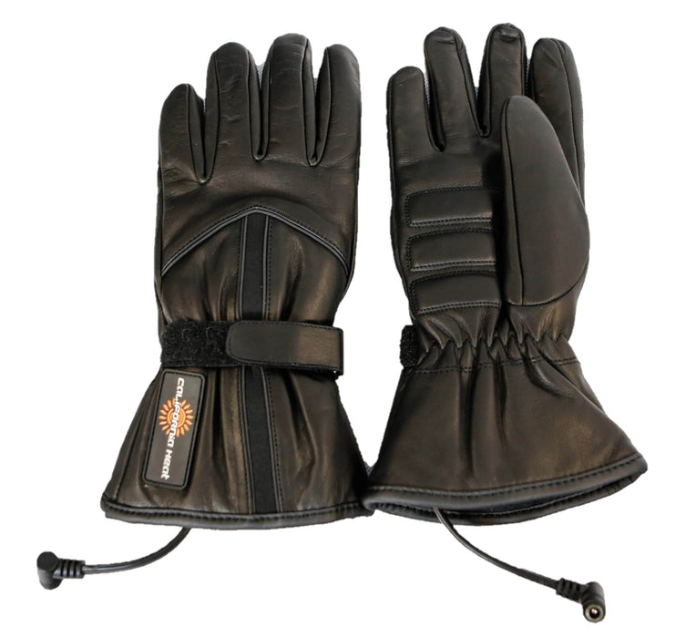 California Heat 12V Mens Heated Leather Gloves Black XS