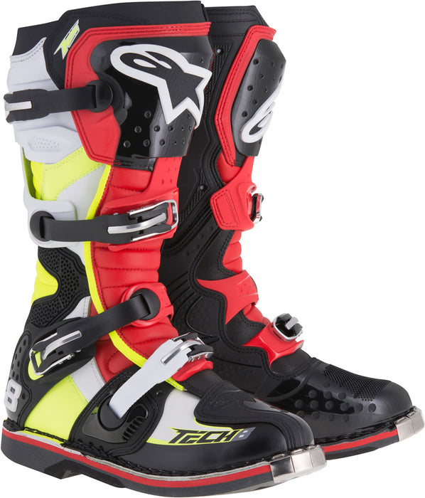 Alpinestars Tech 8 Rs Boots Black/Red/Yellow/White Sz 11 2011015-1362-11