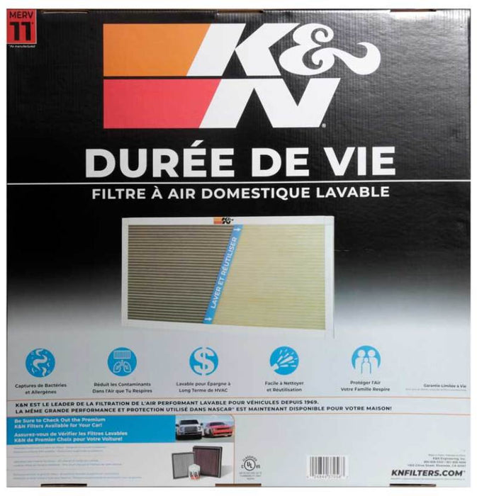 K&N 24X24X1 Hvac Furnace Air Filter, Lasts A Lifetime, Washable, Merv 11, The