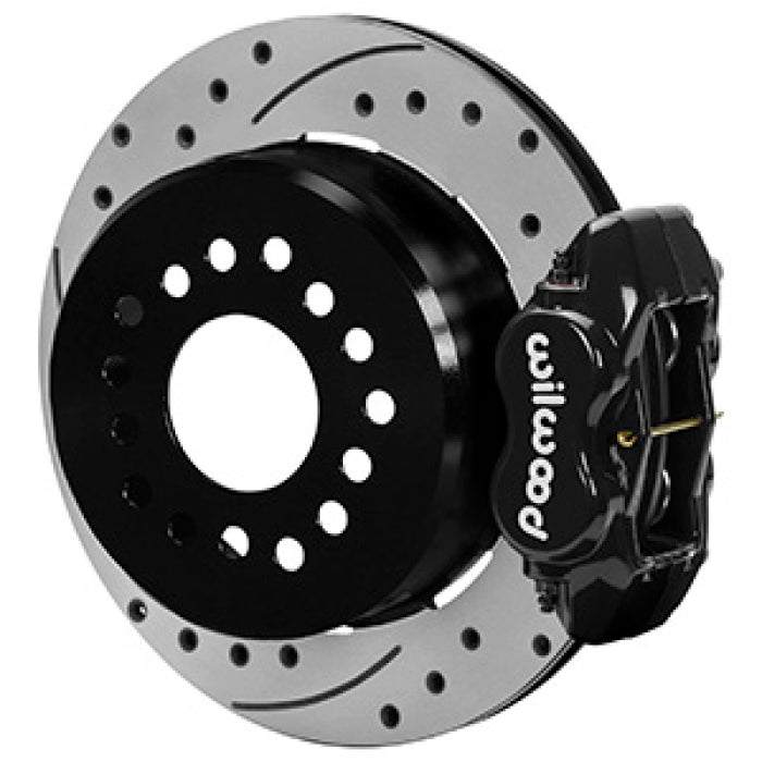 Wilwood Chevrolet 7-5/8in Rear Axle Dynalite Disc Brake Kit 12.19in Drill/Slot Rotor Blk Caliper 140-16445-D