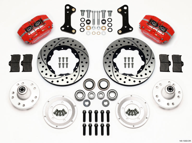 Wilwood Dynapro Dust-Boot Front Kit 11.00in Drilled Red 67-69 Camaro 64-72 Nova Chevelle 140-13202-DR