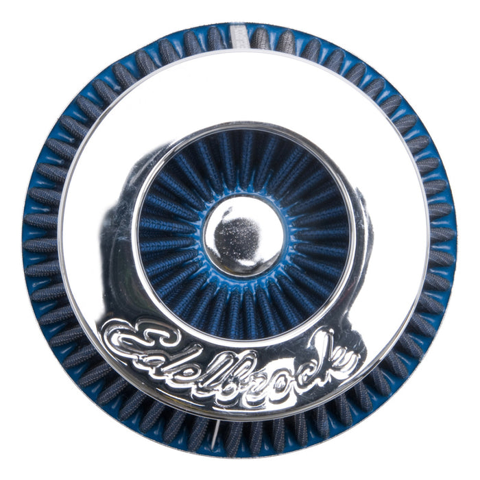 Edelbrock Air Filter Pro-Flo Series Conical 3 7In Tall Blue/Chrome 43613