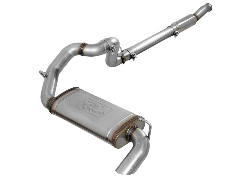 aFe MACHForce XP 18-20 compatible with Jeep Wrangler (JL) L4-2.0L (t) 3in 409 SS Cat-Back Hi-Tuck Exhaust 49-48079