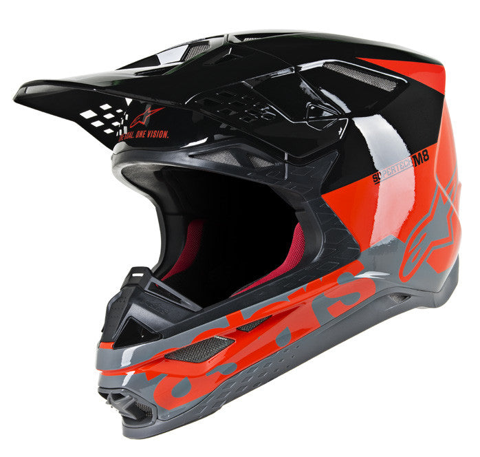 Alpinestars 8301519-3183-L S.Tech S-M8 Radium Helmet Red/Black/Grey Lg