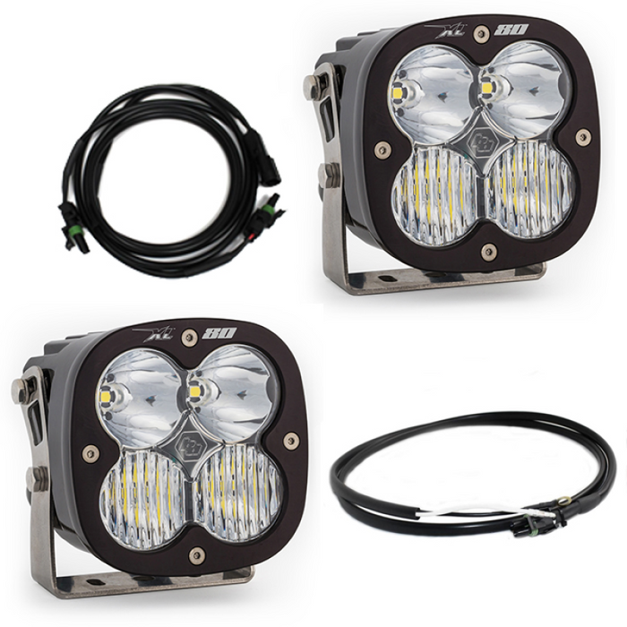 Baja Designs compatible with Jeep JL/JT Rubicon Steel Bumper LED Light Kit XL 80 w/Upfitter 447669UP