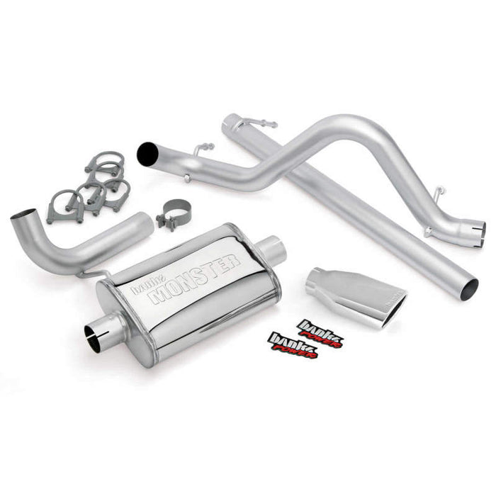 Banks Power 07-11 compatible with Jeep 3.8L Wrangler 2dr Monster Exhaust System SS Single Exhaust w/ Chrome Tip 51321