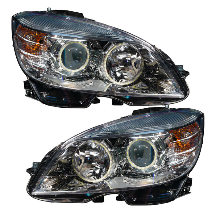 Oracle 08-11 Mercedes Benz C-Class Pre-Assembled Headlights Chrome Housing White SEE WARRANTY 7115-001