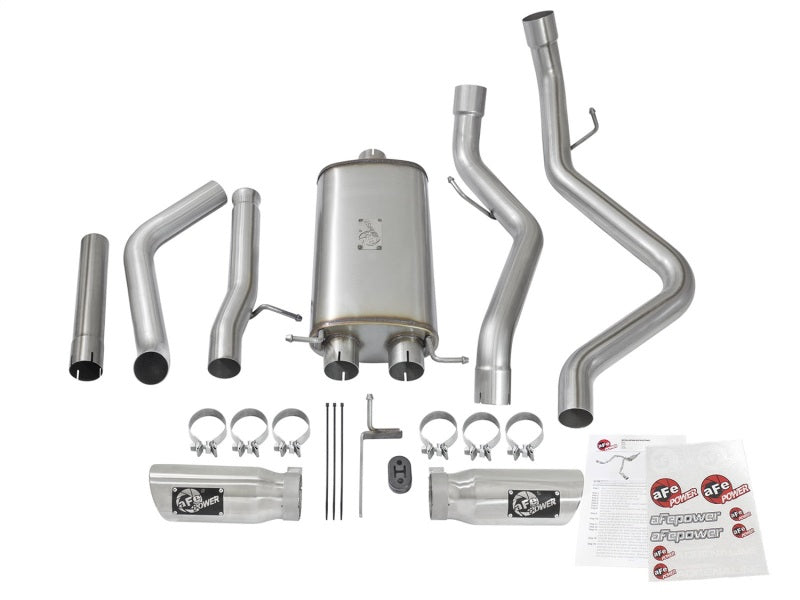 aFe MACH Force-Xp 3in CB SS Dual Exhaust w/Polished Tips 09-16 GM Silverado/Sierra 4.3L/4.8L/5.3L 49-44071-P