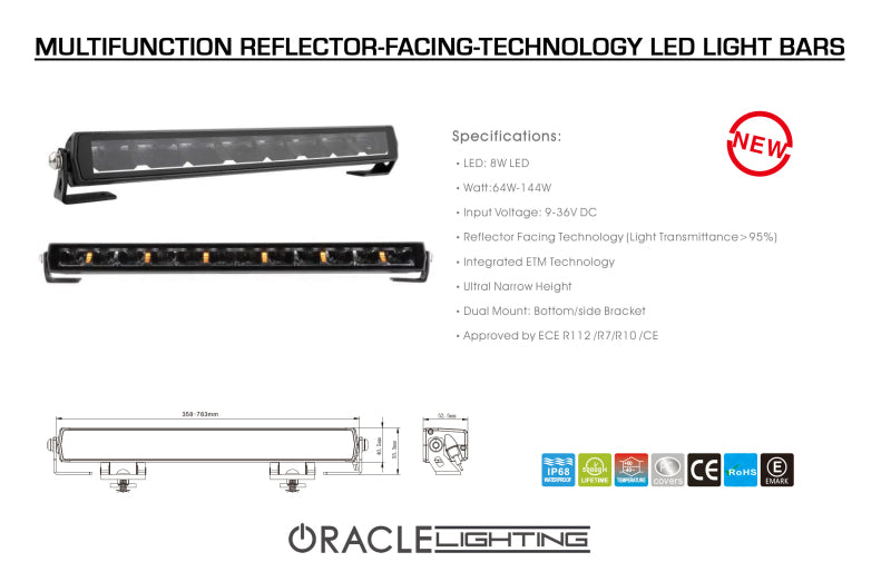 Oracle Lighting Multifunction Reflector-Facing Technology Led Light Bar 30In. 5900-30-023