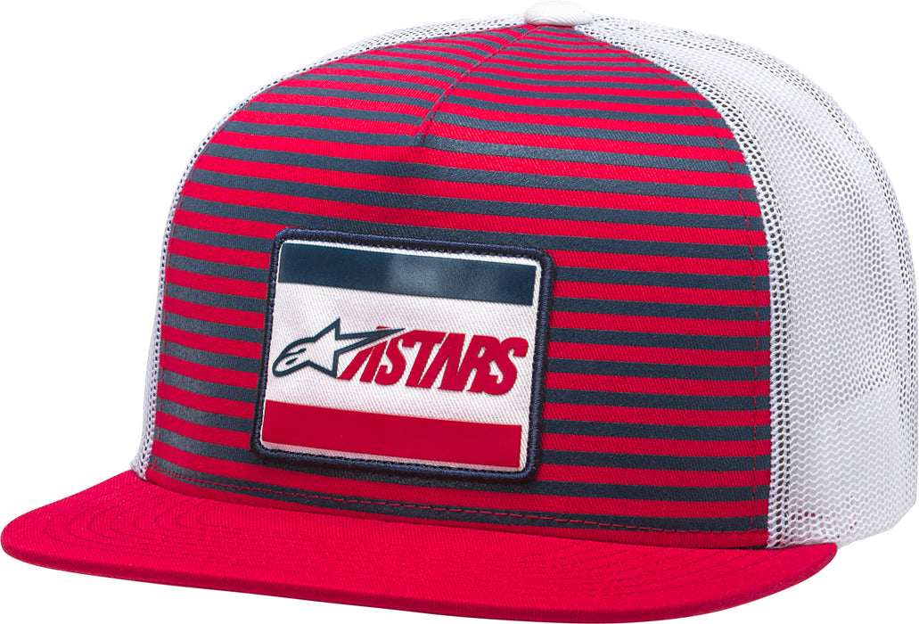 Alpinestars Dominate Trucker Hat Red Flat Bill 1139-81535-30