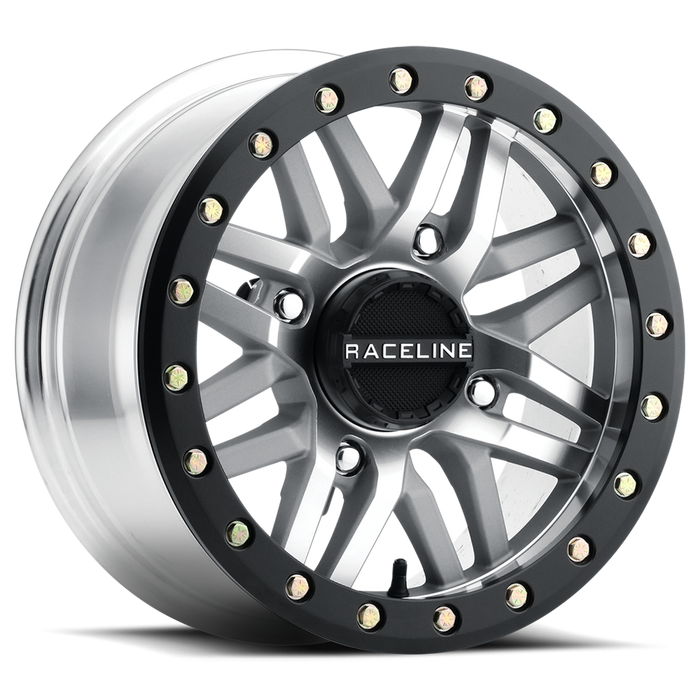 Raceline A91MA-51037-00 Ryno Beadlock Wheel - 15x10-5+5 Offset - 4/137 12mm Tapered - Black