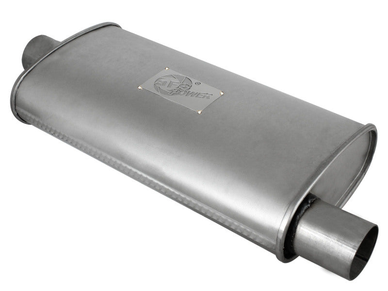 aFe Scorpion Replacement Alum Steel Muffler Double Layer 2-1/2in In/Out Center/Offset 18inL x9inW 49M00002