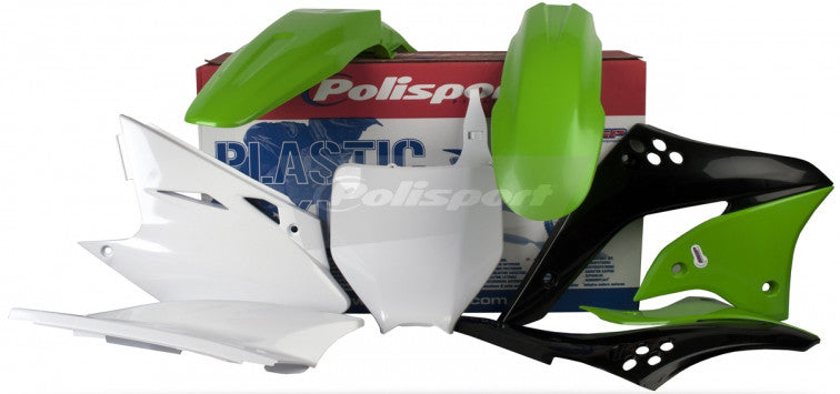 Polisport Full Plastic Kit for Kawasaki KX450 (2006-2008) OEM Quality Restyling Kit with Superior Fit, Flexibility, and Durability (Green/White)