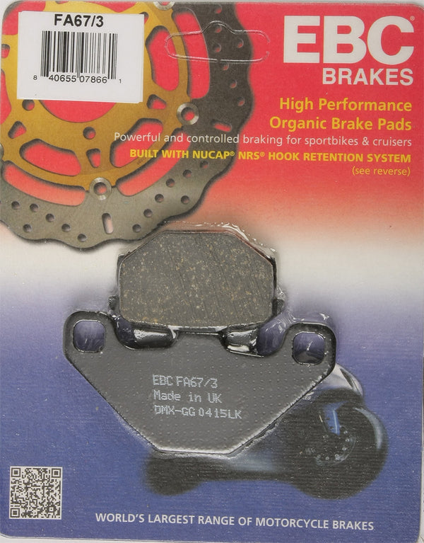 95-09 KAWASAKI EX500: EBC Standard Brake Pads - Rear (BLACK)
